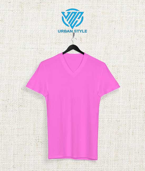 camiseta rosado cuello en V de Mujer