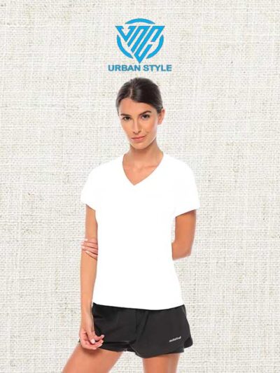 Camiseta Blanco cuello V de Mujer