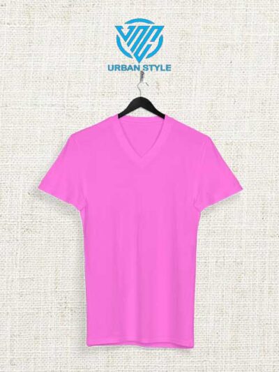 Camiseta rosado cuello en V de Mujer